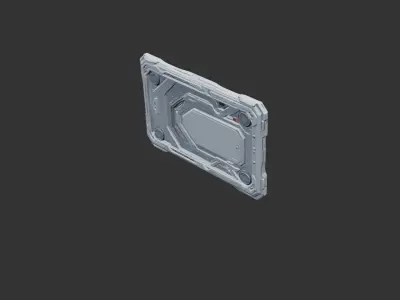 Sci Fi Wall Panel Low-poly 3D model