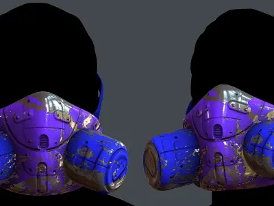 Gas mask helmet 3d model scifi  Low-poly 3D model shop