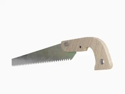 Industrial Wooden Saw Low-poly 3D model