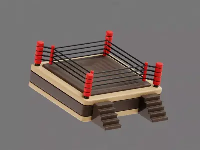Boxing Ring Low-poly 3D model 3