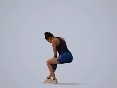 00534Helen001 - Adult Indian woman sitting during exercise in 3D model
