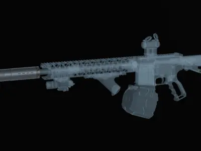 SilencerCo Hybrid 46 multi caliber silencer Low-poly 3D model