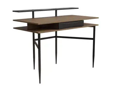 Contemporary Industrial Rectangular Writing Desk 3D model