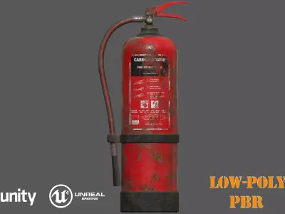 Old Fire Extinguisher PBR Low-Poly Game Ready 3D Model Low-poly 3D model