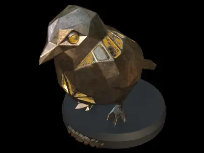 Steampunk Sparrow Low-poly 3D model
