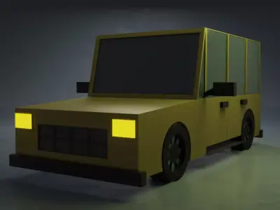 Low Poly Jeep in Blender 3d Free low-poly 3D model