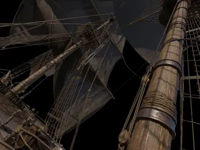 Pirate Ship with PBR Textures 3D model