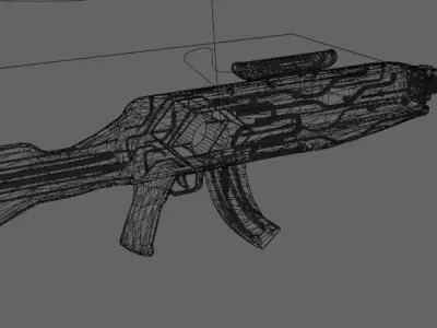 magic futuristic gun  Free low-poly 3D model