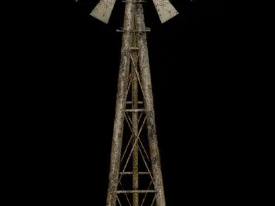 Windmill - PBR - Textured Low-poly 3D model