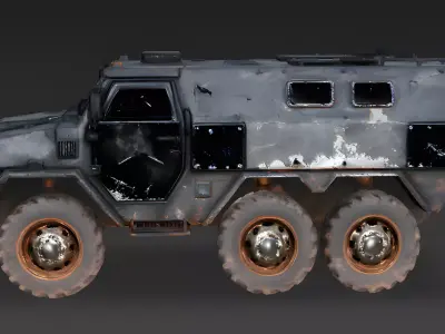 Abandoned Urban APC 3D Model Low-poly 3D model