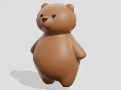 Cute brown bear  3D model