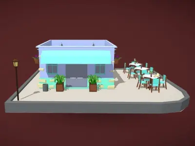  THE CAFE  part 2 Free 3D model