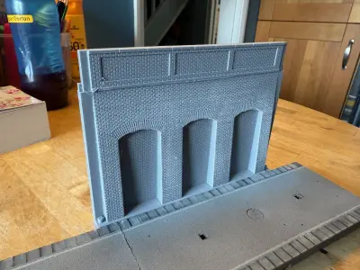 Model Railway Platform Arched Retaining Wall 3D print model