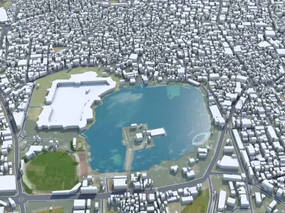 Solapur Maharashtra India 20km AI Low-poly 3D model