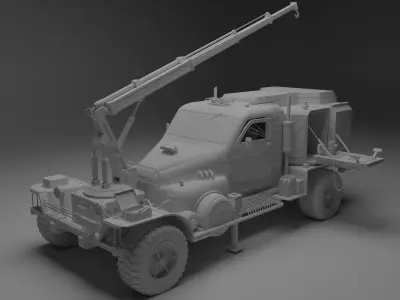 Survival crane truck resource harvester 3D model
