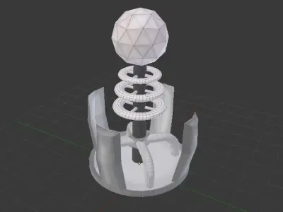Coil Tesla 3D Model Low-poly 3D model
