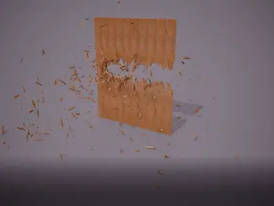 Wood Crack Slide 01 Low-poly 3D model