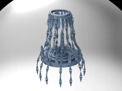 Mount Olympus flouting chains roof Low-poly 3D model