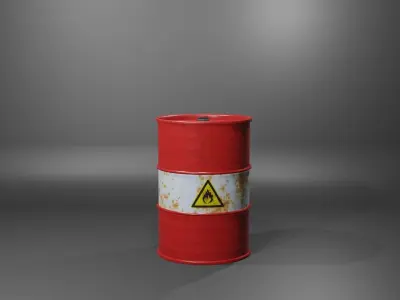 Oil Barrel Low-poly 3D model 2