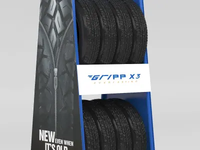 2 Wheler Tyre Stand  3D model