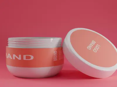 Cosmetic Jar Container Model Free low-poly 3D model