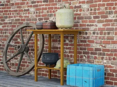 table Low-poly 3D model 14