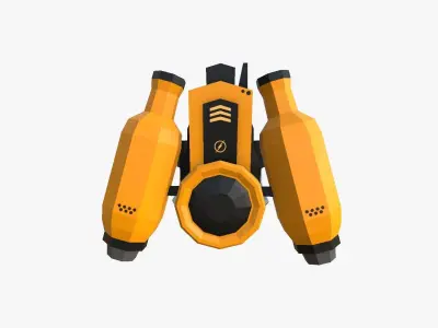 Jetpack Low Poly H01 - SciFi Character Design Low-poly 3D model
