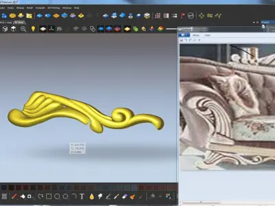 sofa  CNC carving wood carved 3D model