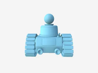 War Tank Cartoon A03 Black - Military Vehicle Low-poly 3D model