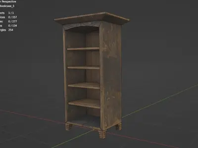 Bookcase simple Low-poly 3D model purchase
