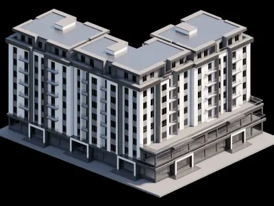 Residental Building 3D model purchase