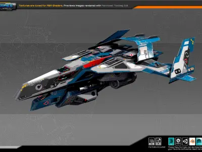 SF REBEL Fighter RF8 Low-poly 3D model