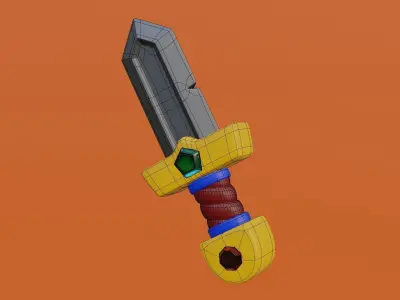 Cartoon Toy Sword - Stylized Low Poly Game Asset 3D Model 3D model