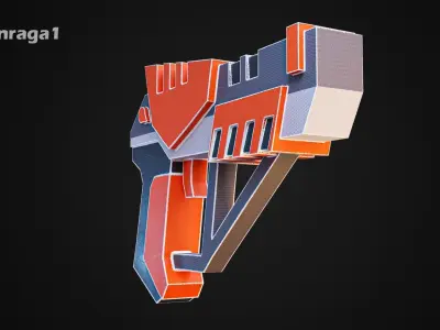 Sci fi pistol G3 Low-poly 3D model