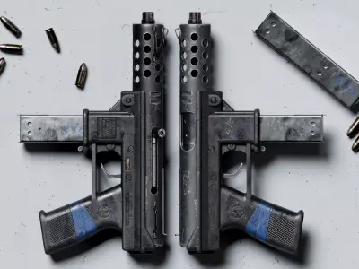 Weapon tec-9 Low-poly 3D model