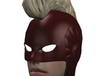 Captain Marvel Head Low-poly 3D model