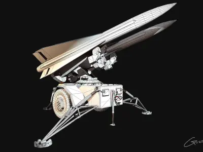 Low Poly PBR Missile Launcher Low-poly 3D model