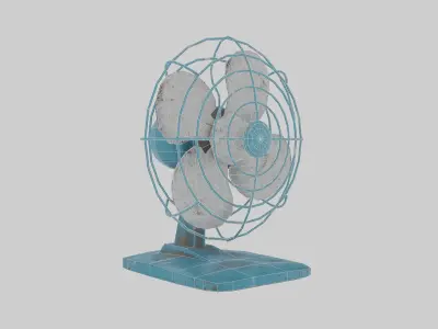 Low-Poly Worn Old Fan Low-poly 3D model