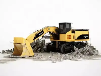 Yellow Machine Excavator 3D model