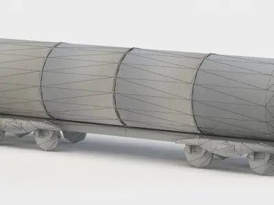 Train wagon Low-poly 3D model purchase