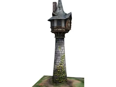 Medieval Building 05 Tower Low-poly 3D model