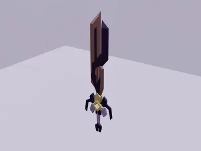 Low poly sword AngleSword Low-poly 3D model
