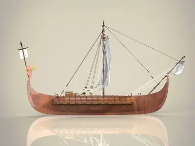 Battleship viking ship 3D model