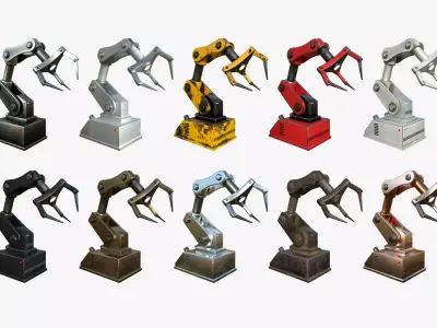 10 Robotic Hand A Collection - Machinery Industrial Design 3D Model Pack