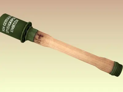 German grenade - Stielhandgranate 24 Low-poly 3D model