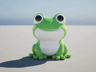 Cute Frog Toy Low-poly 3D model