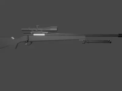 Low Poly R700 Sniper Rifle Free 3D model