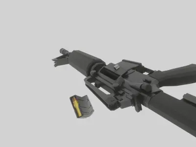 M4 Commando Detailed Low-Poly Low-poly 3D model