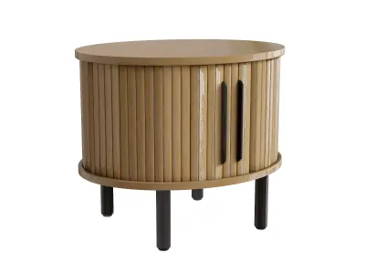 Slatted Oak Bedside Table 3D model