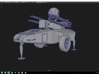 Air Defence Missile Low-poly 3D model